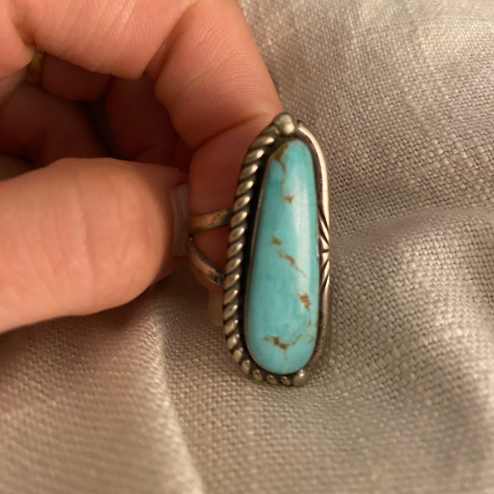 Large turquoise ring: Indie and Harper